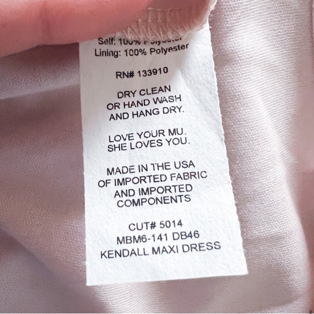 show me your mumu | dusty blush crisp kendall maxi bridesmaid dress large - Picture 9 of 9